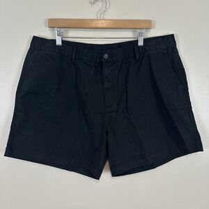Bear Bottom Shorts Mens 3XL Black Elastic 5.5" Inseam Chino Casual Pockets